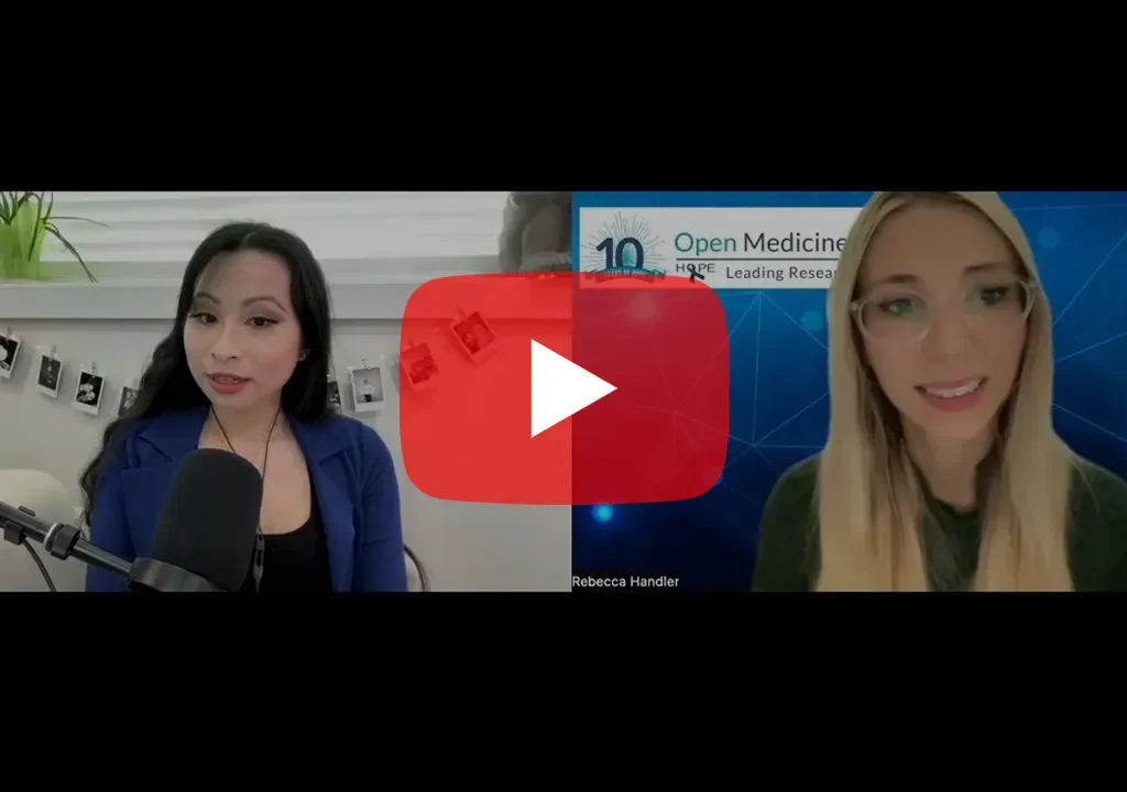 Video thumbnail showing a split screen view of Jacqueline Ko, a Chinese-Canadian woman with long black hair wearing blue, and Rebecca Handler, a whilte woman with long blonde hair