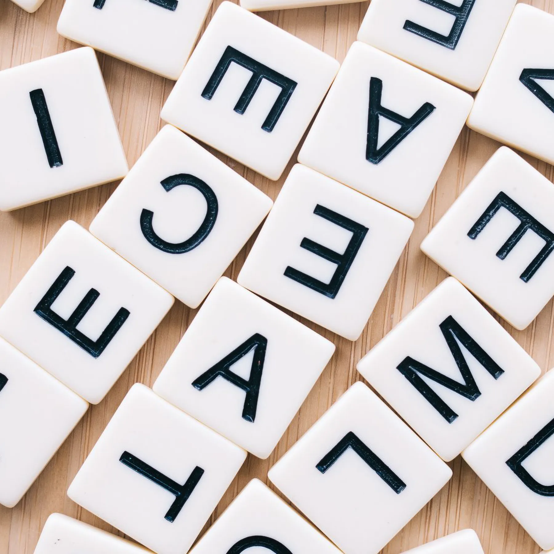 Closeup of letter tiles